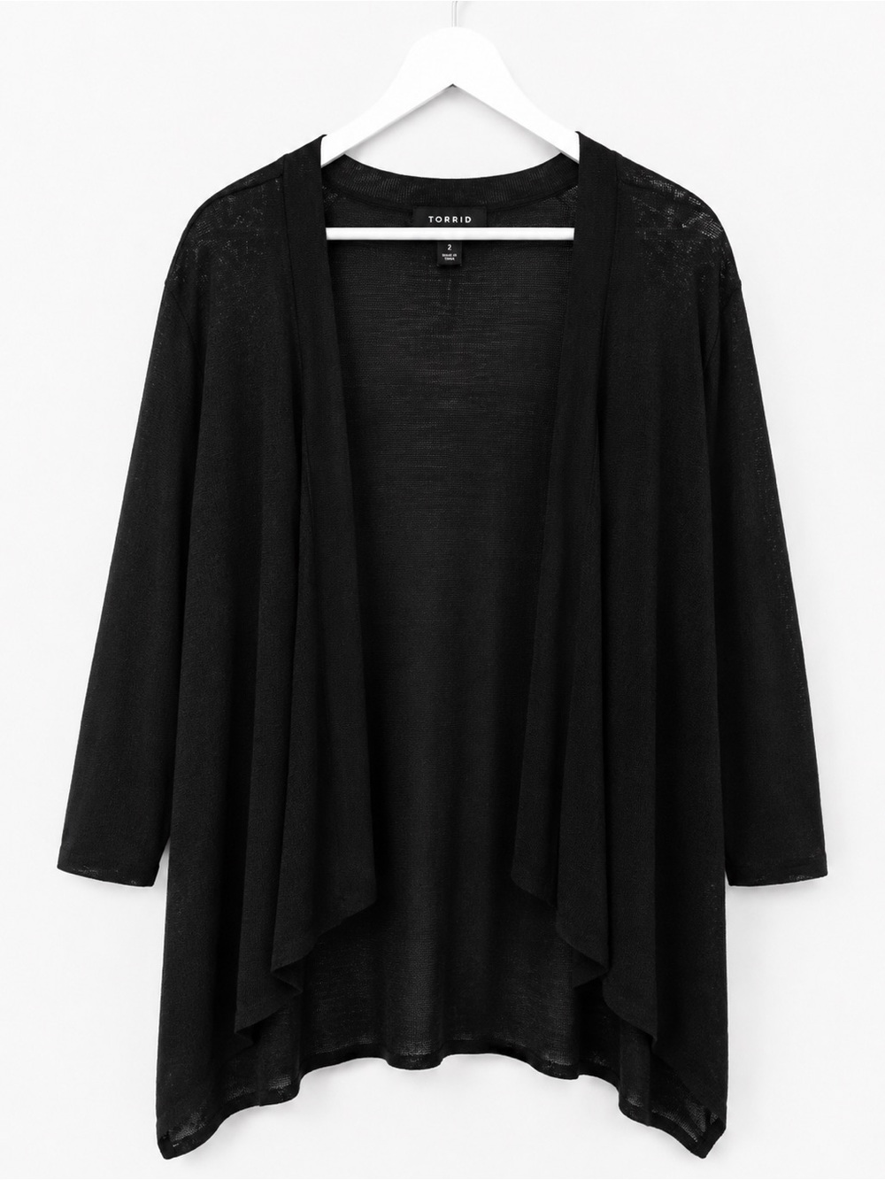 torrid Black Open-Front Draped Cardigan